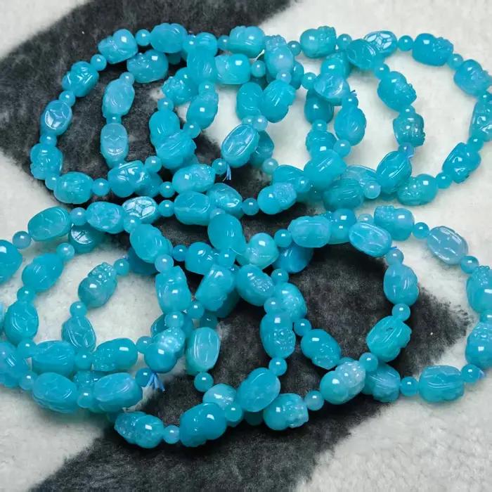 Bracelet Pixiu en Amazonite naturelle de qualité AAA du Brésil - Bijou