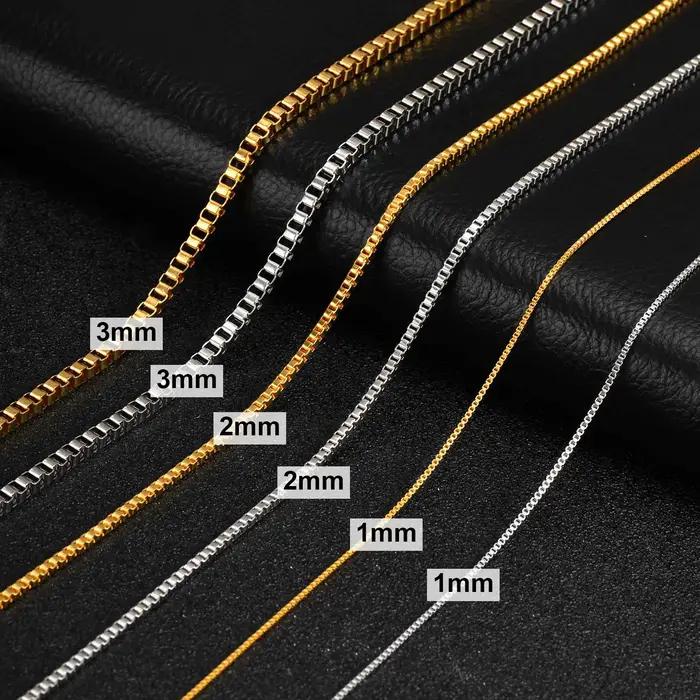 Collier à chaîne fine 1/2/3 mm pour hommes et femmes