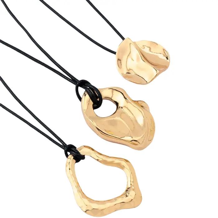 Collier Geometrique Punk Femme Metal Jaune Clair Style Rock Hip Hop Occasions Speciales