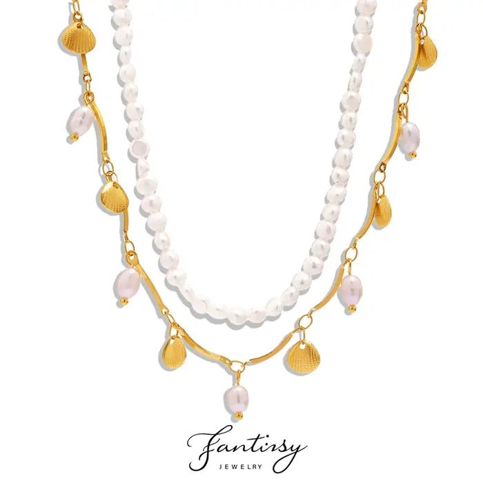 Collier de perles d'eau douce naturelles pour femmes
