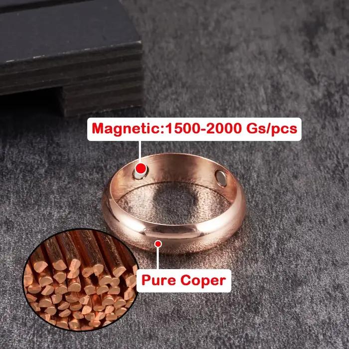 Anneaux magnétiques en cuivre pur Vinterly pour femmes et hommes, 6mm, énergie de santé, manchette o