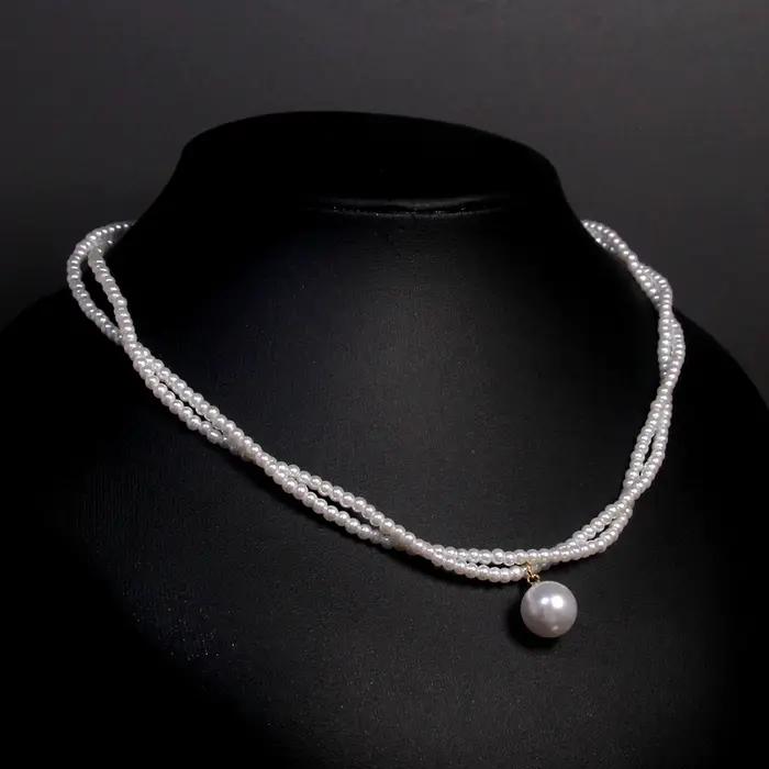 Collier de perles vintage français pour femme