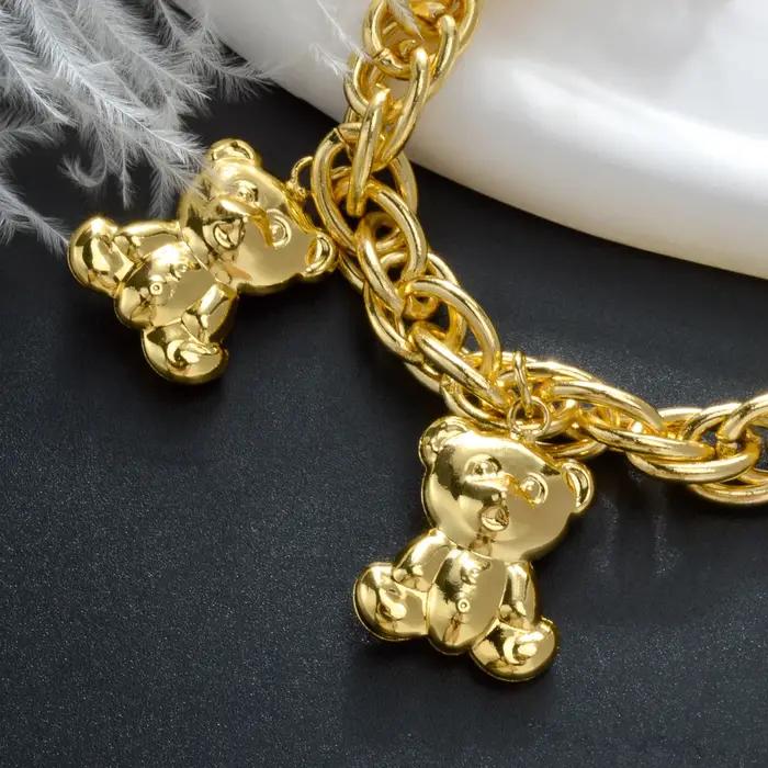 Bracelet à breloques en forme d'animaux de compagnie plaqué or pour femmes occasions spéciales fantaisie douceur