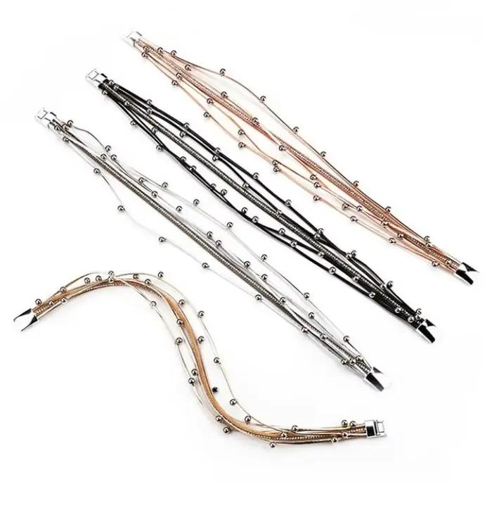 YLWHJJ – Bracelet enroulé en cuir perlé pour femmes