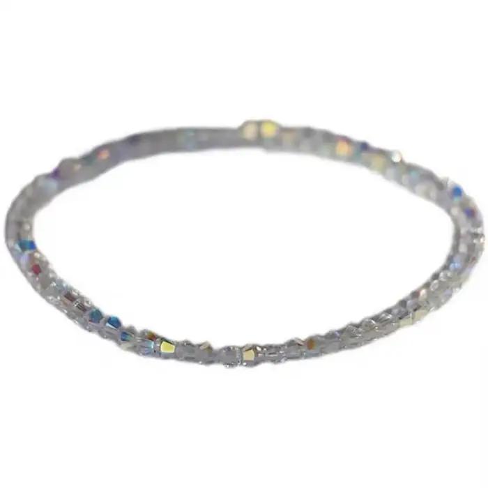 Bracelet en cristal ultra-fin YNO vert pour femmes, bracelet à brins religieux pour soirée, cadeau pour petite amie ou étudiante