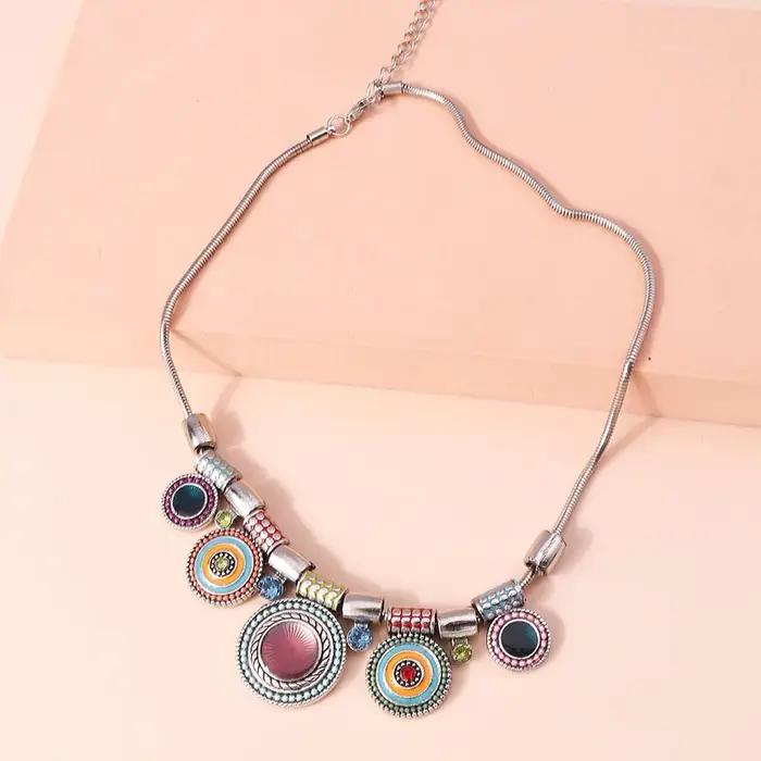 Aihua mode bohème Collier ras du cou Vintage ethnique népal déclaration Maxi