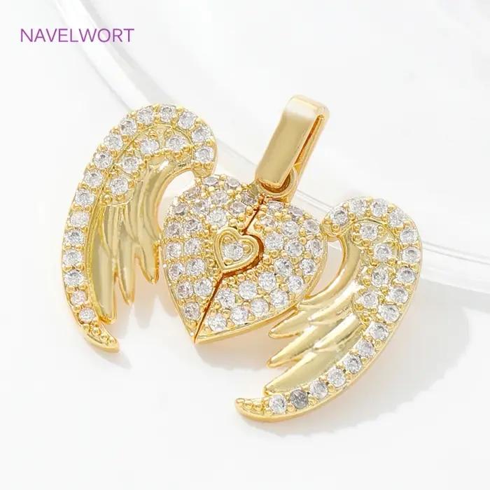 Pendentif à breloques cœur en laiton plaqué or 18 carats pour bijoux personnalisés artisanat et création de bijoux occasions spéciales