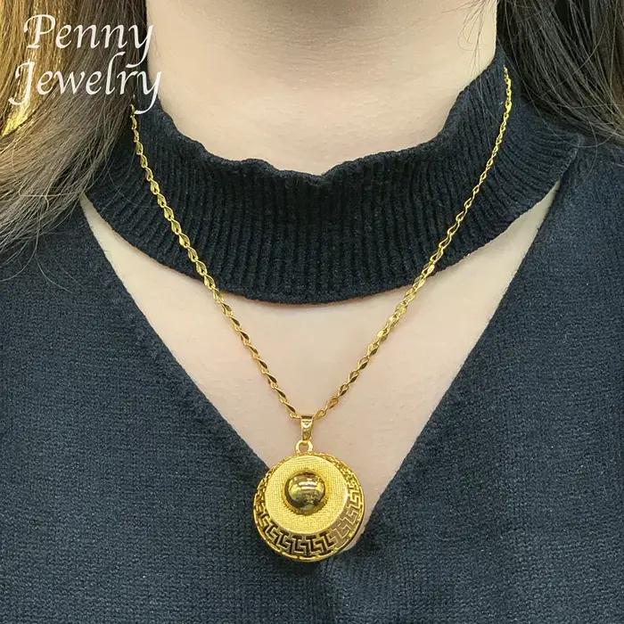 Ensemble de bijoux plaqué or 18 carats pour femmes collier et boucles d'oreilles occasion mariage cadeau original luxe