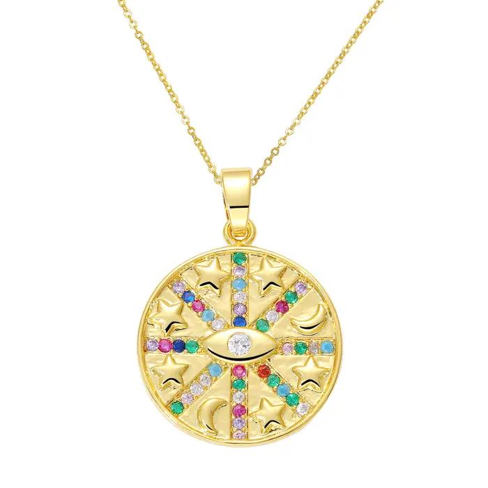 Juya-Collier pendentif mauvais œil grec pour femme, tour de cou turc Hamsa Fatima, émail fait à la m