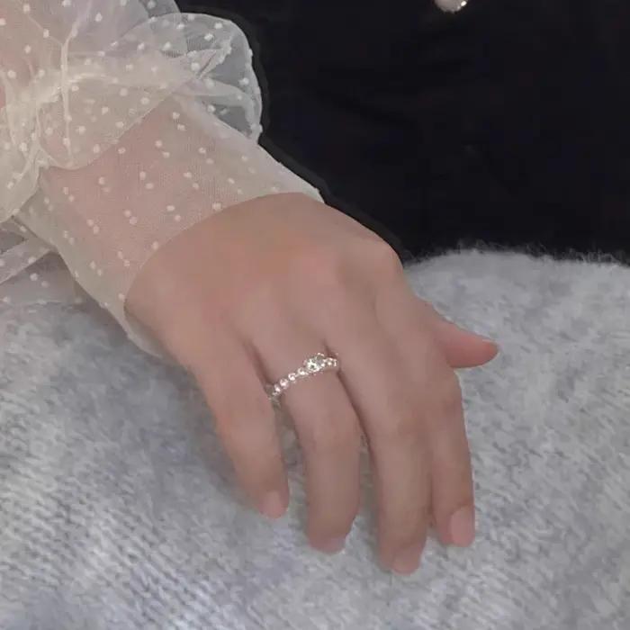 Minar – bague de cocktail élastique en perles d'eau douce blanches et grises de luxe