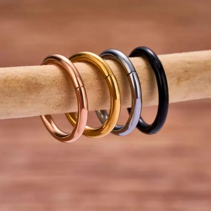 Anneaux de nez en titane G23, 10 pièces, pour femmes et hommes, bijoux de perçage, lèvre, oreille, c