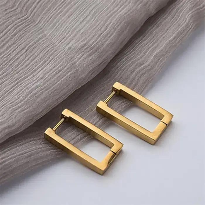 Boucles d'Oreilles Géométriques Carrées pour Femme