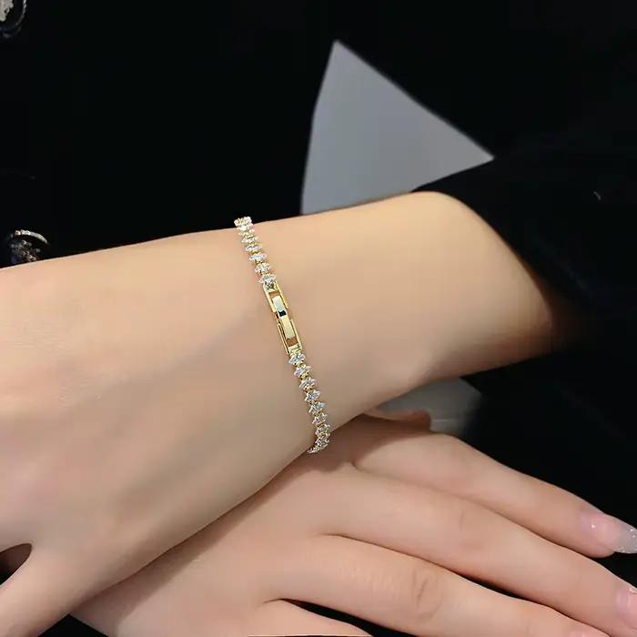 Bracelets géométriques en cristal romain de luxe pour femmes