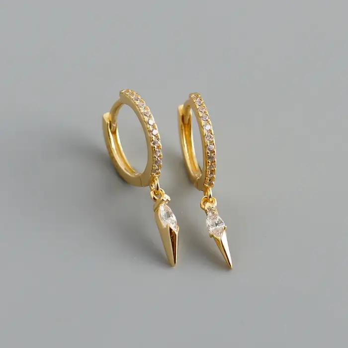 Florato 925 argent boucle d'oreille cerceau boucle d'oreille pour femme de luxe couleur zircone Rive