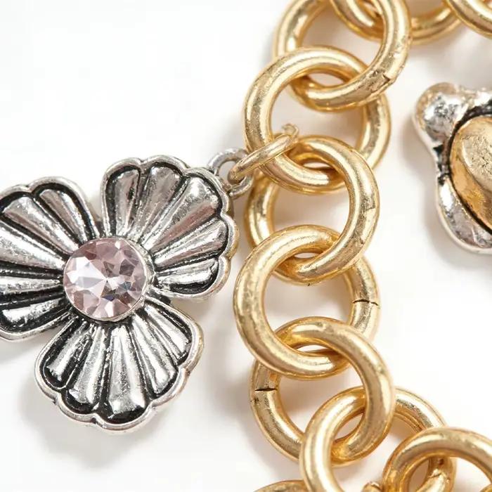 Bracelet fantaisie bohème à breloques mélangées pour femme