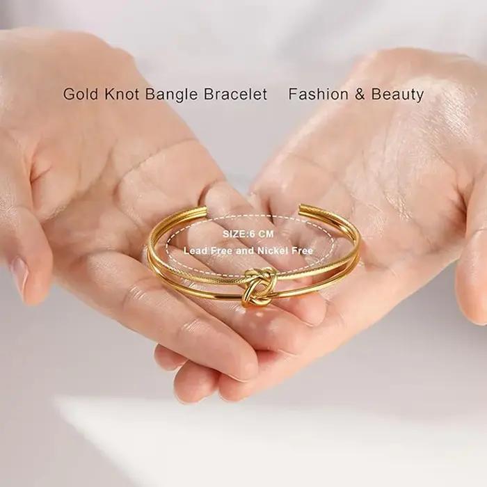 Bracelets à Double couche avec nœud pour femmes