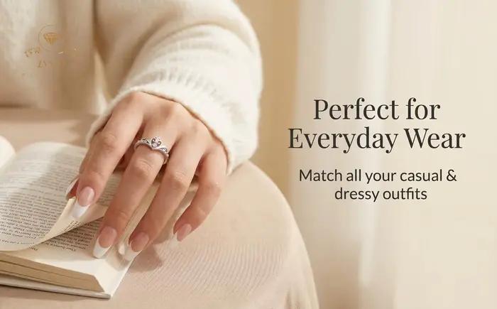 Bague Couronne de Princesse en argent sterling 925 sertie de moissanite pour femmes, bijou romantique et élégant pour diverses occasions sociales et familiales