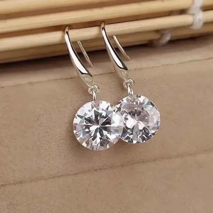Boucles d'oreilles en argent Sterling 925 serties de zircon scintillant pour femmes occasions spéciales soirée élégante à offrir cadeau mariage anniversaire