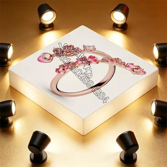 Bague DYAI 2026New en argent 925 plaqué or rose, une pièce de bijouterie exquise, idéale pour un usage quotidien et comme cadeau parfait pour les fêtes.