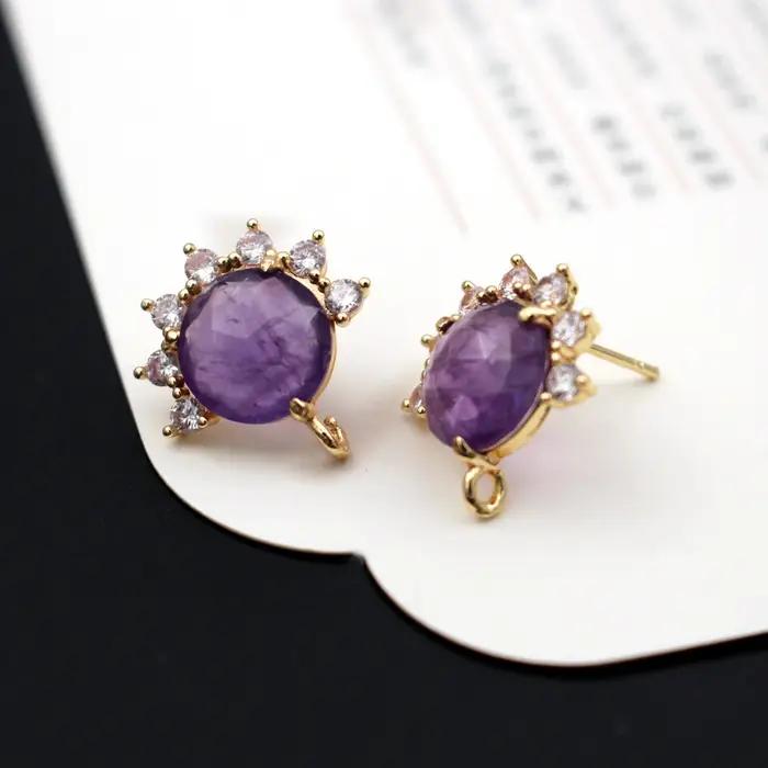 6 paires de boucles d'oreilles en pierre de Labradorite