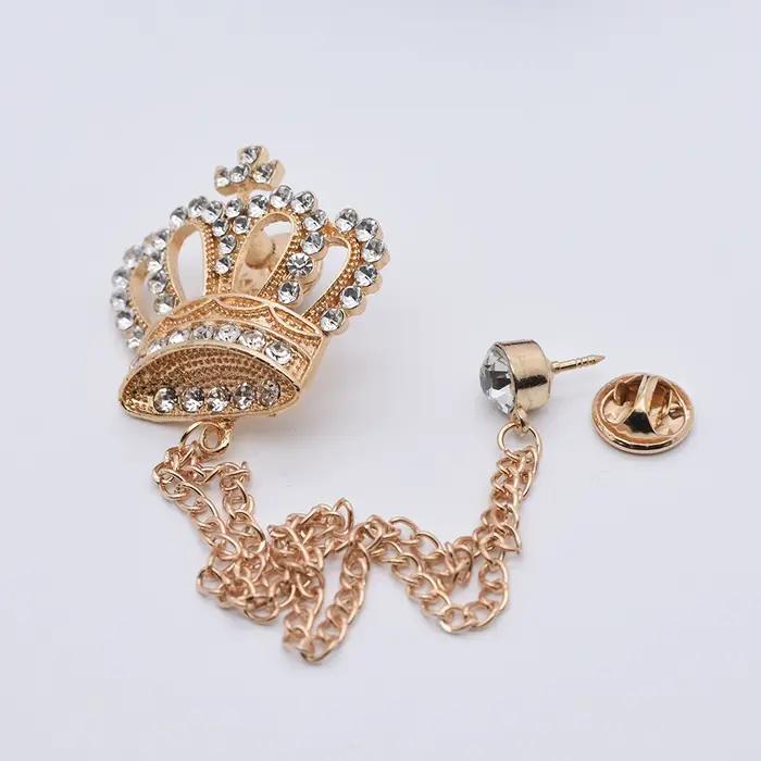 Broche de luxe couleur or pour hommes et femmes – Épingle à revers pour manteau de costume haut de gamme | Accessoire