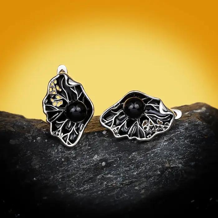 Nouvelles Boucles d'Oreilles Femme Perle Noire Creuse 2026