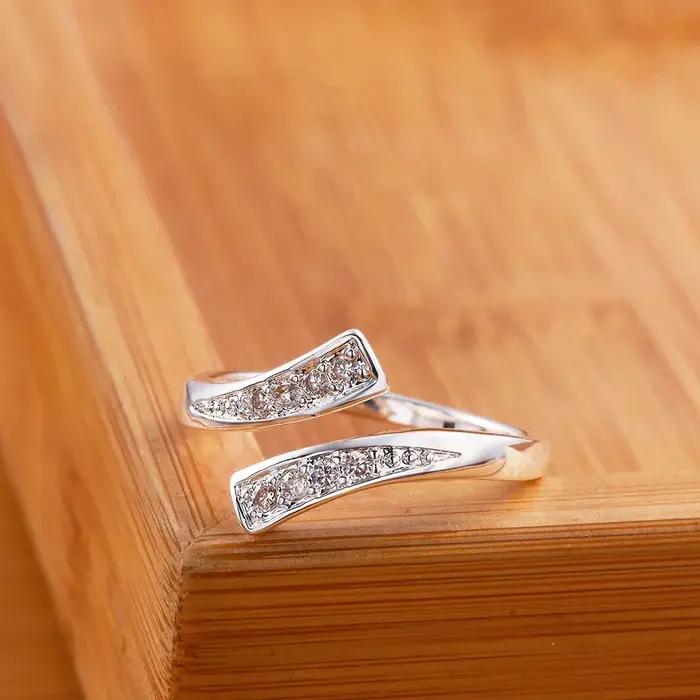 Bague en cristal en argent Sterling 100% pour femmes