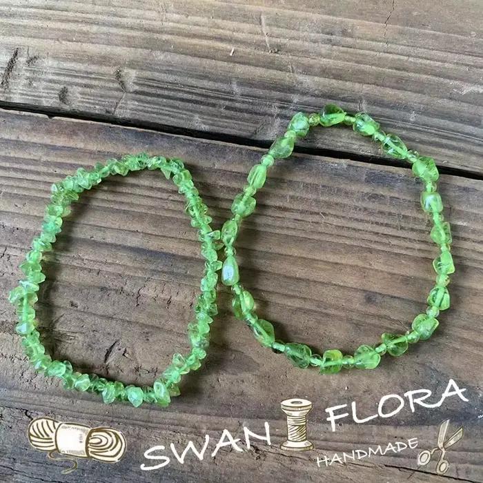 Bracelet en pierre naturelle de péridot véritable