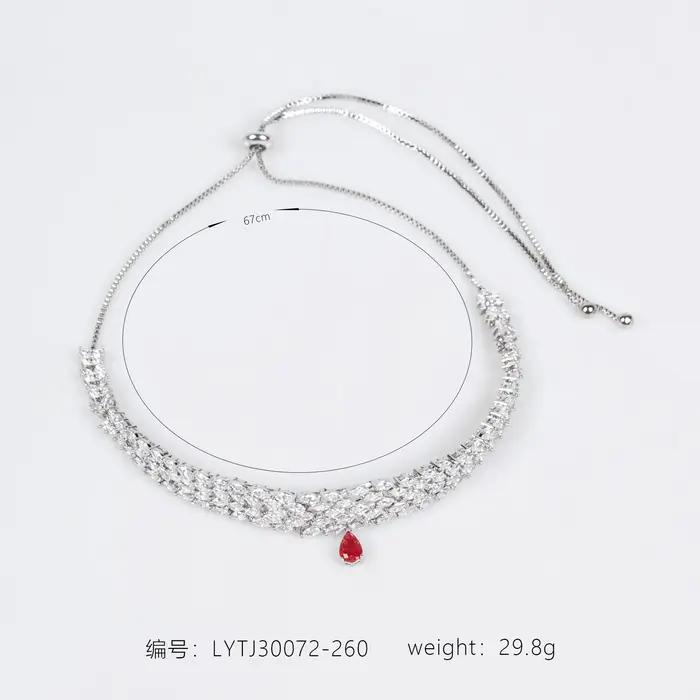 Collier de mariée en Zircon pour femmes, noël, mariage