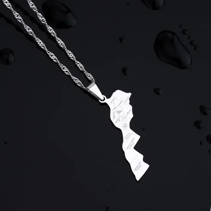 Collier pendentif carte de la ville du marocain africain