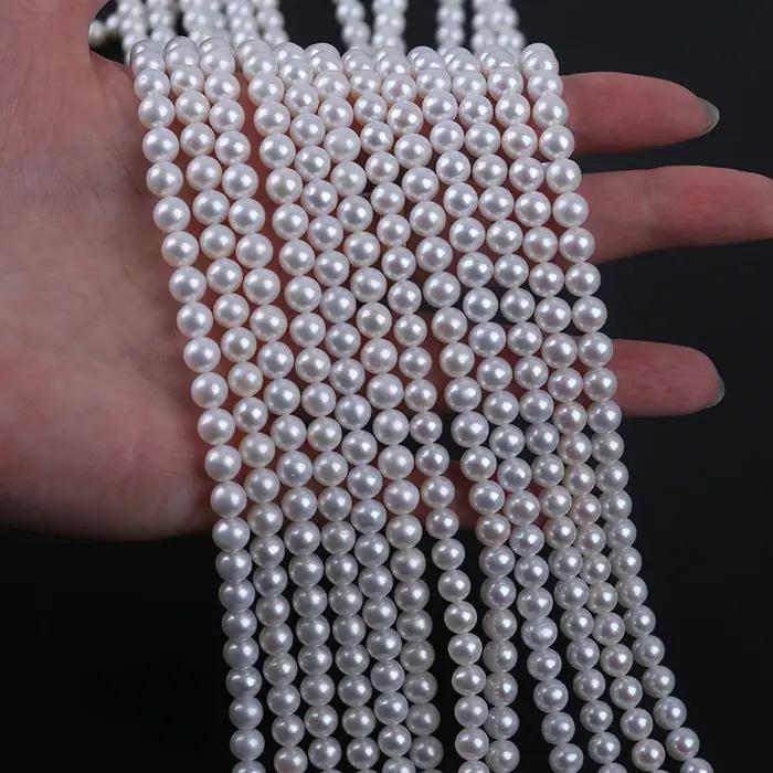 Collier de perles d'eau douce naturelles rondes Akoya chinoises