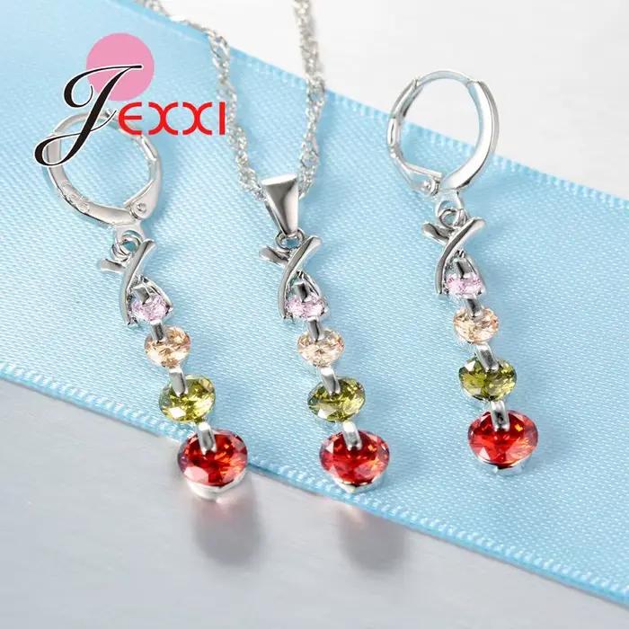 Ensemble de bijoux de mariée en argent Sterling 925
