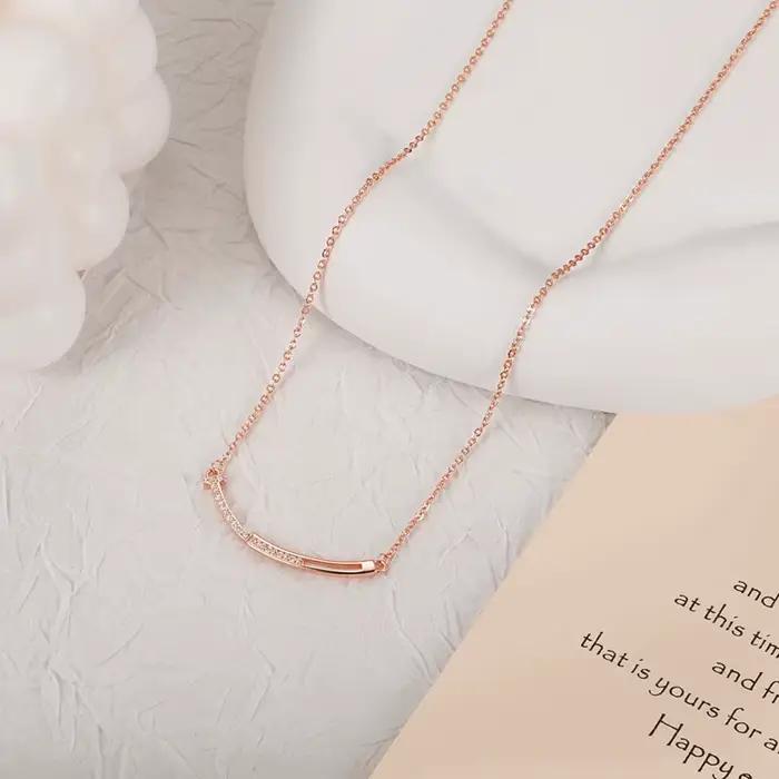 Kolmnsta – collier avec pendentif en zircone pour femmes, pendentif sourire, ras de cou géométrique, chaîne de clavicule, bijoux à la mode, cadeaux