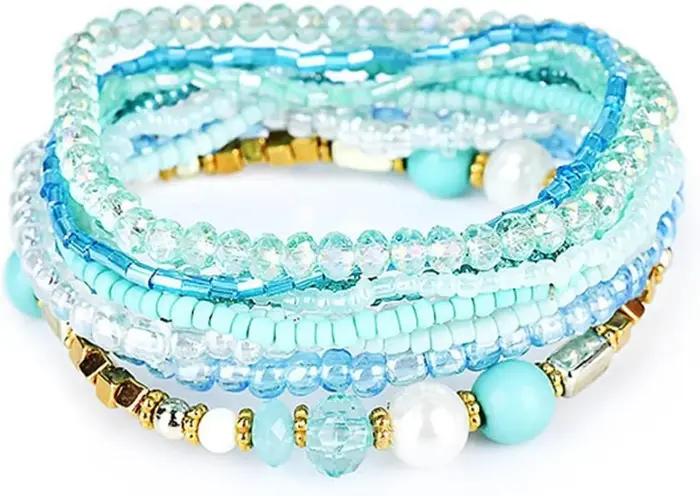 Bracelets empilables en perles de cristal bohème