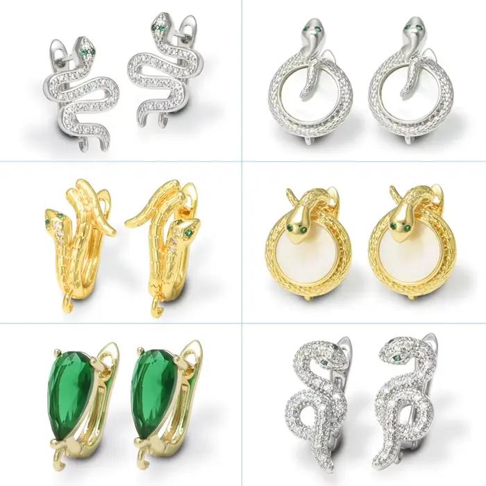 1 paire de crochets de boucles d'oreilles plaqués or 18 carats