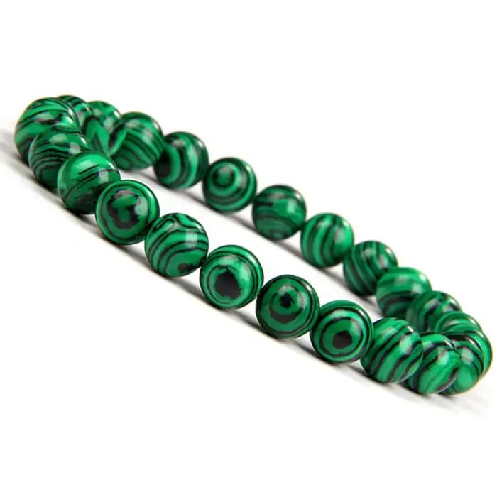 Bracelet en pierre de Malachite verte naturelle