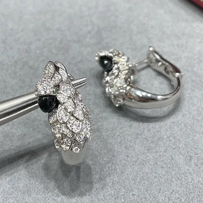 Nouveau Designer de luxe pur 925 bijoux en argent Sterling pour les femmes oiseaux conception boucles d'oreilles perroquet classique bohême Design Fine