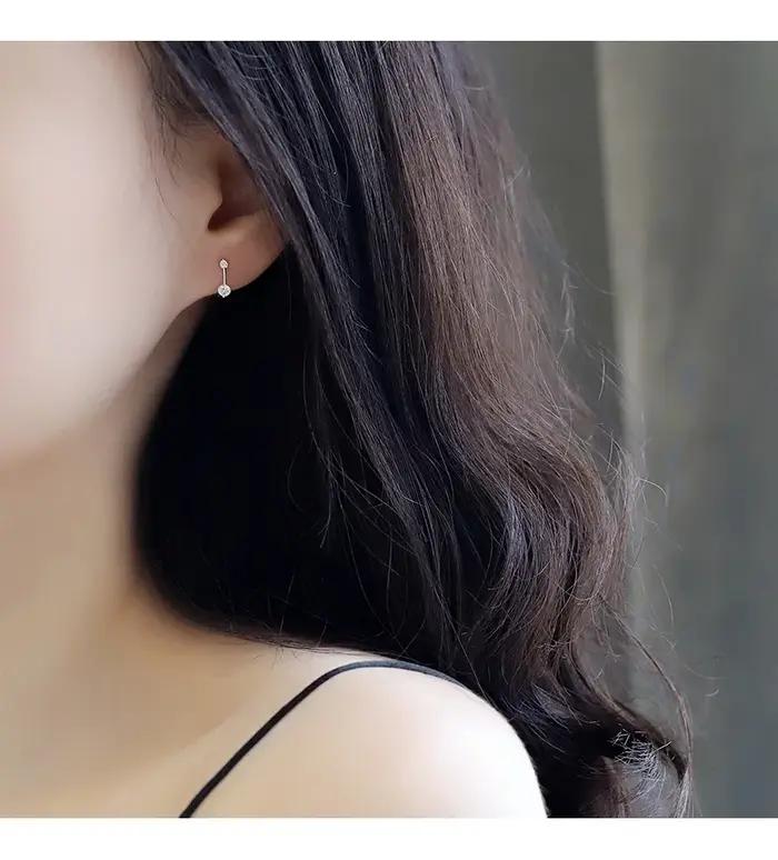 Boucles d'oreilles en argent regardé 925 pour filles