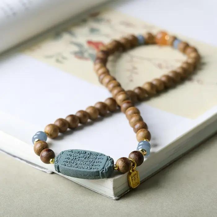 Bracelet en bois d'agar double boucle