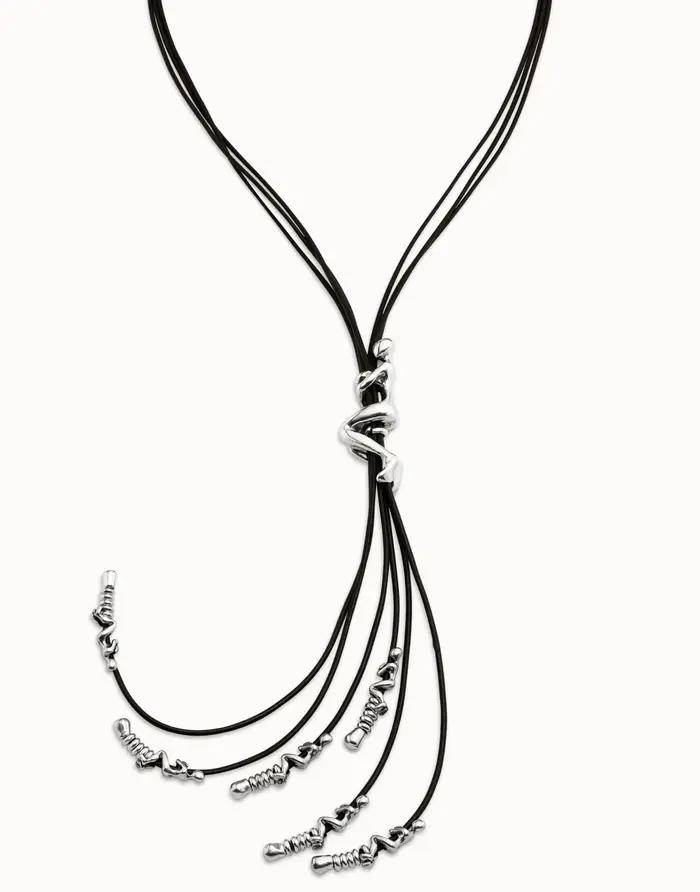 Collier rétro classique en or et argent avec corde en cuir pour homme style vintage et occasions spéciales