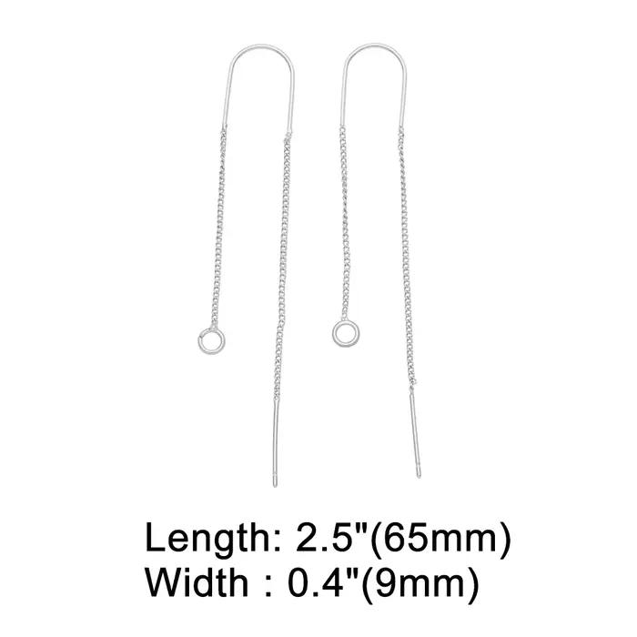 OCESRIO longue chaîne cuivre plaqué or CZ boucles d'oreilles crochets pour bricolage