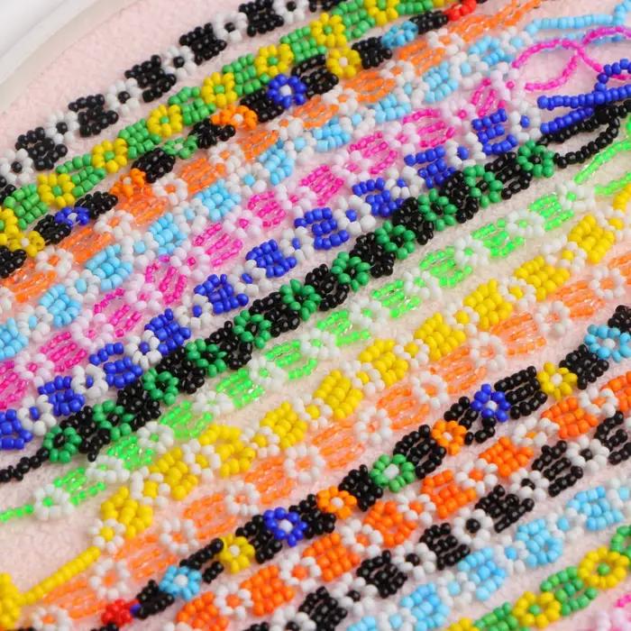Bracelets multicolores en perles de pop-corn pour femmes