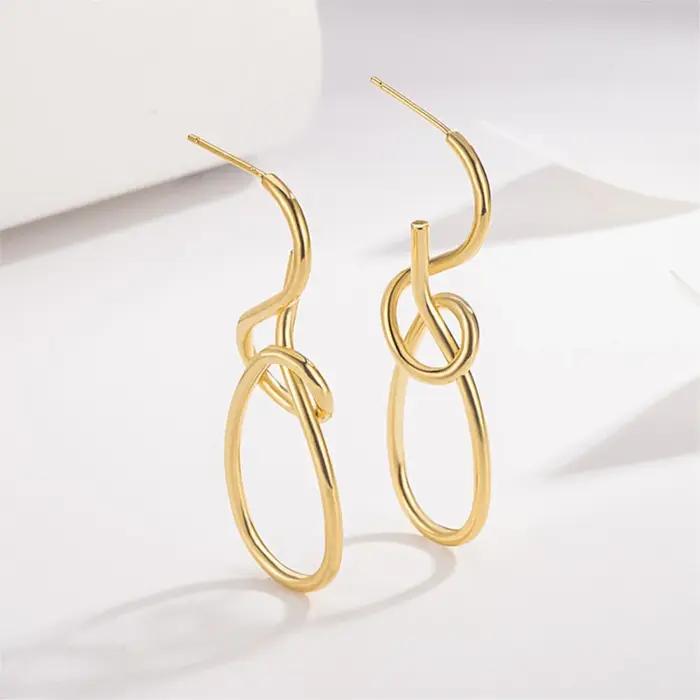Boucle d'oreille irrégulière en argent 925 PANJBJ pour femmes