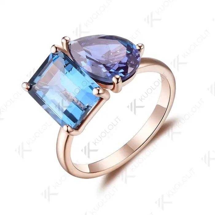 Kuololit-Bague cl rite cultivée en laboratoire pour femme