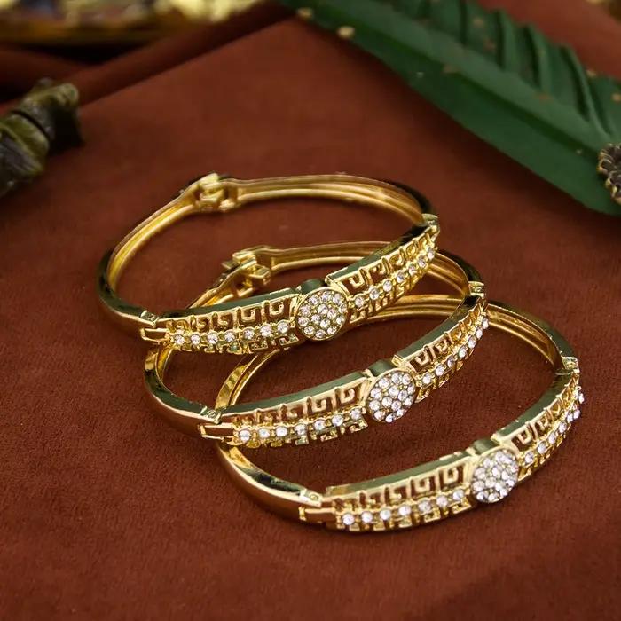 SUNSPICEMS plein strass indien Bracelet rétro couleur or grand rouge vert blanc cristal turc Design manchette