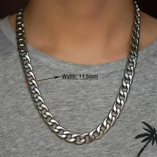 Collier rond à maillons cubains pour hommes et femmes