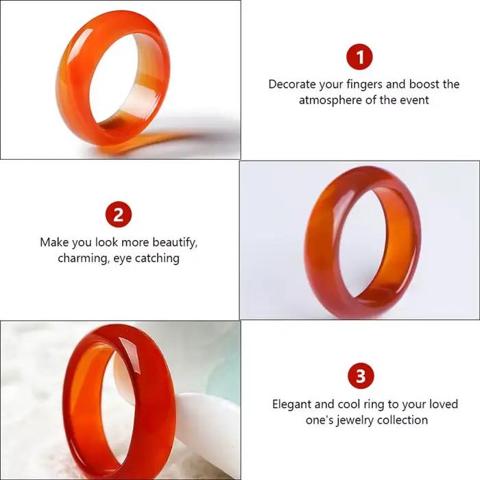 Bague en cristal de cornaline rouge pour femme