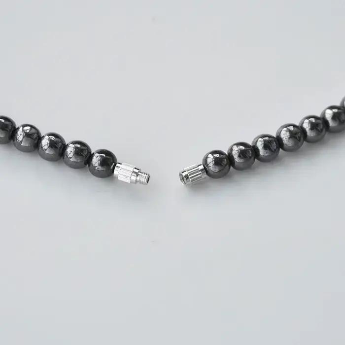 Collier de perles rondes magnétiques en pierre d'hématite pour hommes et femmes, 6mm, thérapie de guérison, bijoux noirs