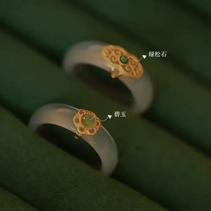 Bague en argent Sterling S925 avec calcédoine pour femmes, style vendange, idéale pour anniversaire et autres occasions spéciales