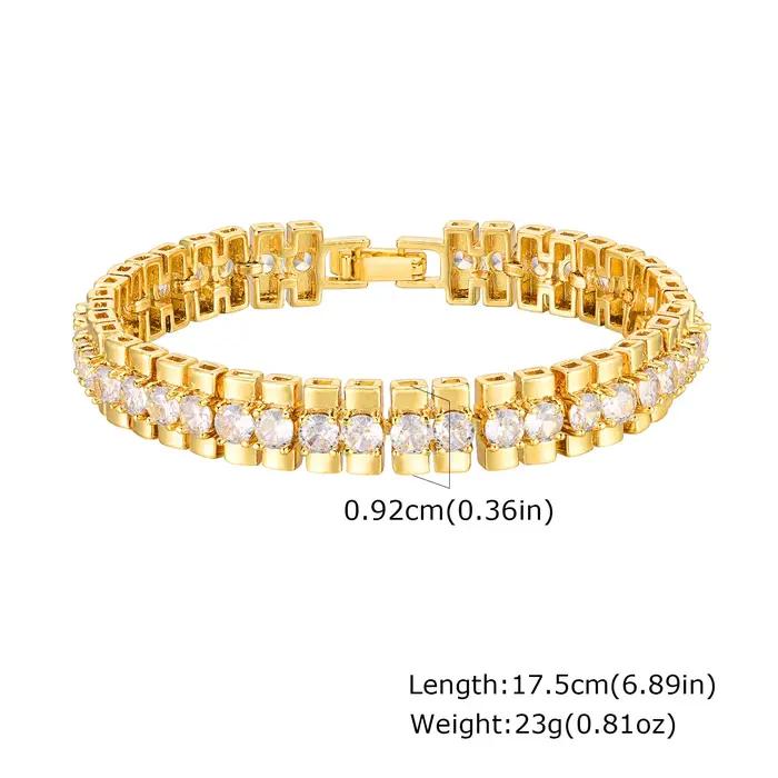 Bracelet de tennis, bracelet en chaîne de strass en zircone cubique CZ, bijoux Hip Hop larges et épa